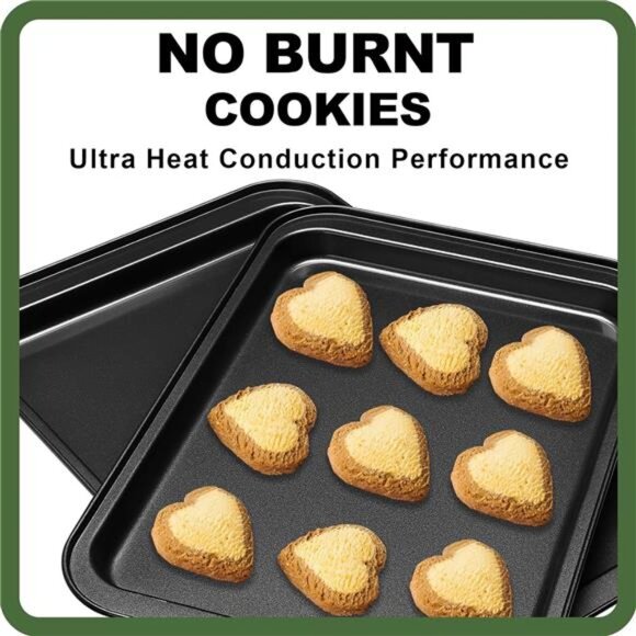 Baking Sheet Tray Set, 3 Pack Cookie Sheet Pan for Oven, Nonstick Bakeware Sets - Picture 4 of 7